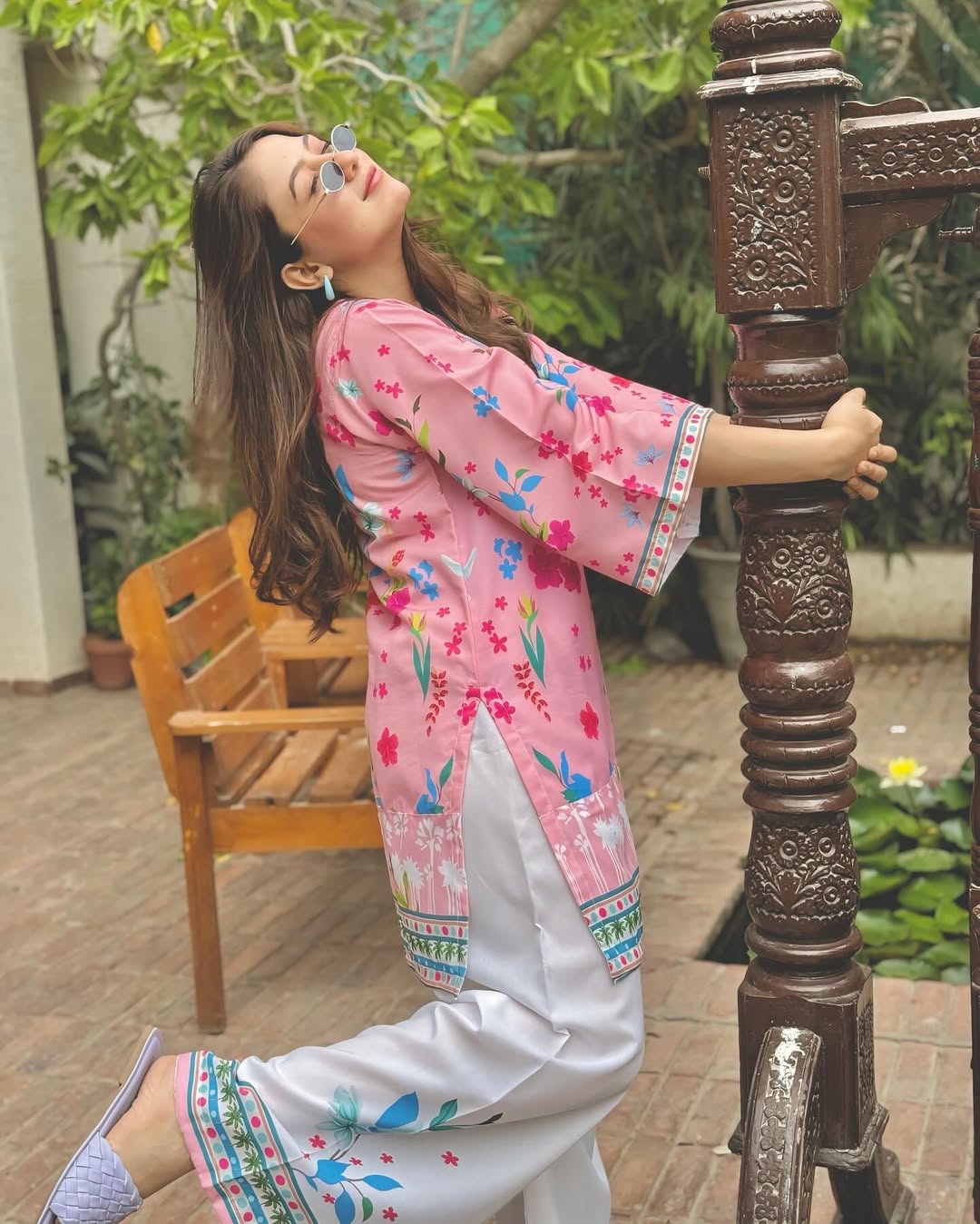 Pink Floral 2 Pc– Digital Printed