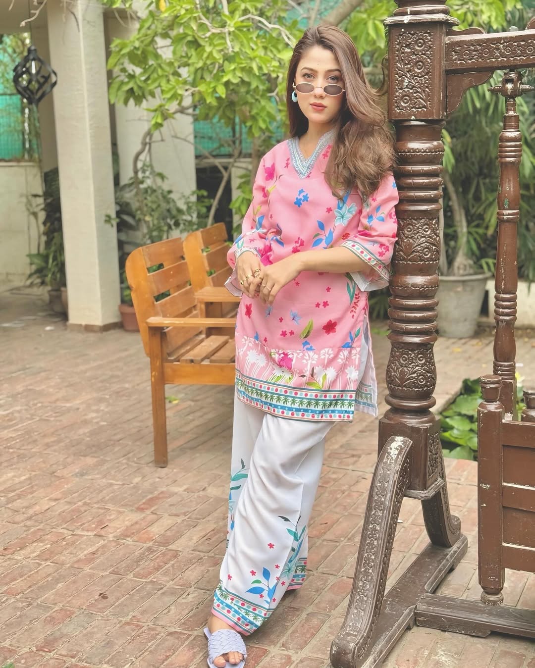 Pink Floral 2 Pc– Digital Printed