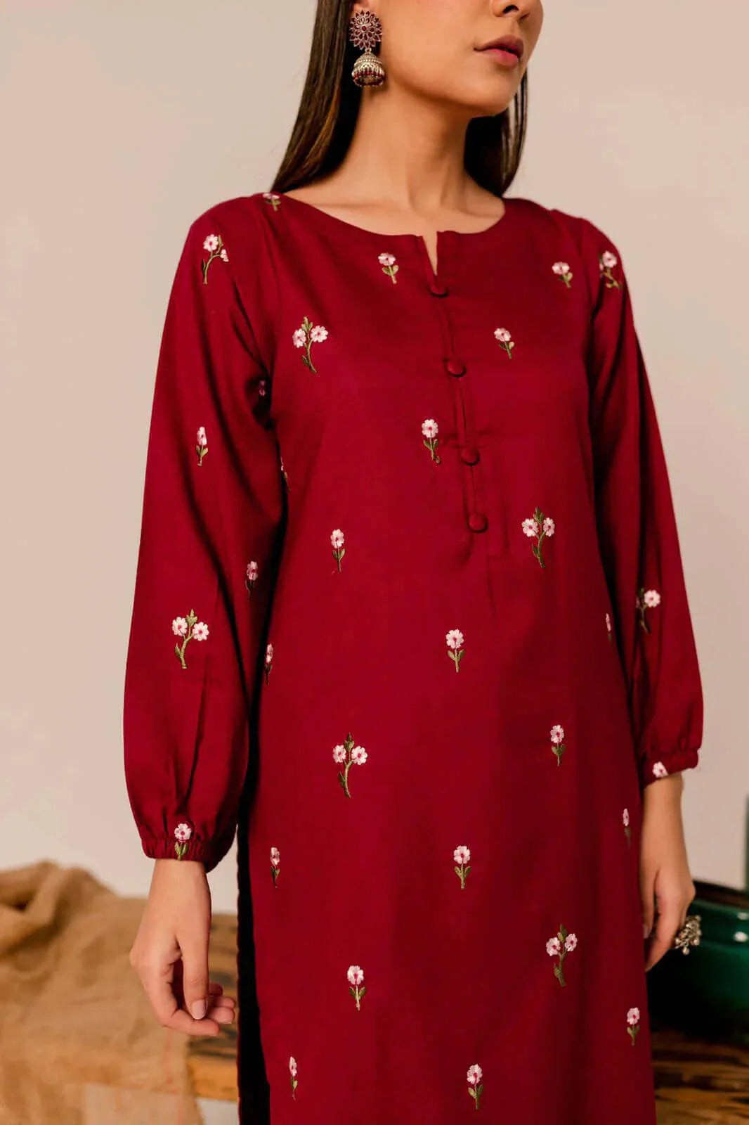 Floral 2PC Summer Embroidered Dress