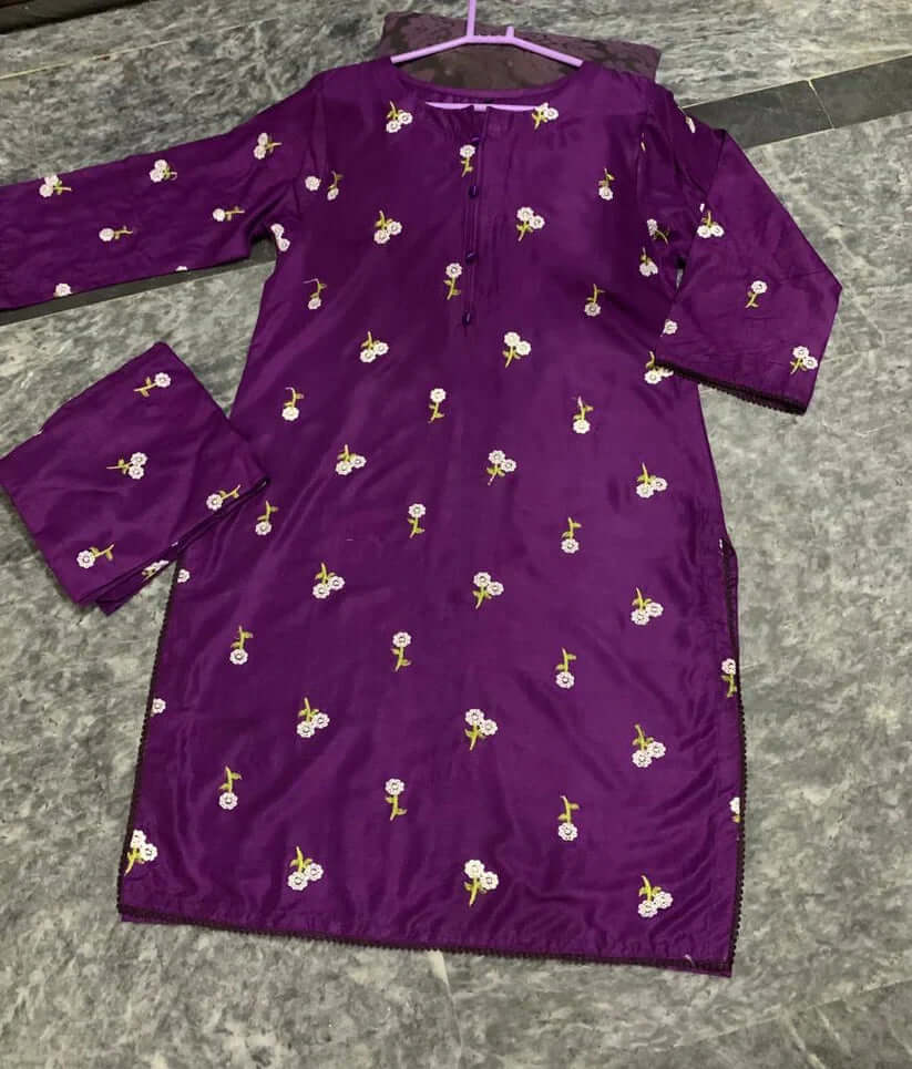 Floral 2PC Summer Embroidered Dress