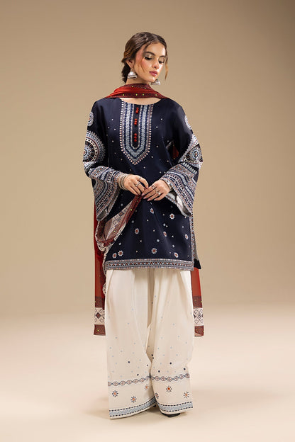 Sapphire Delight - 3 Pc's Embroidered