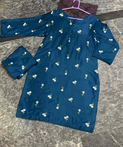 Floral 2PC Summer Embroidered Dress