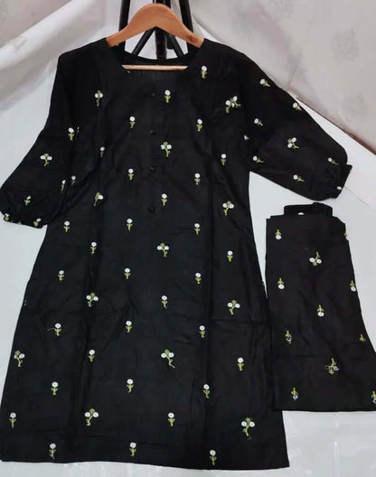 Floral 2PC Summer Embroidered Dress