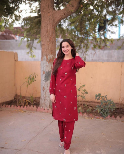 Floral 2PC Summer Embroidered Dress