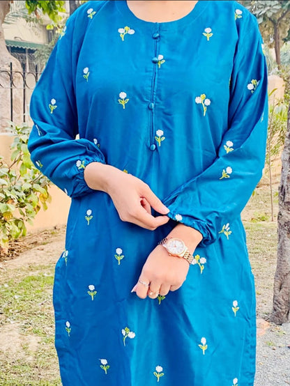 Floral 2PC Summer Embroidered Dress