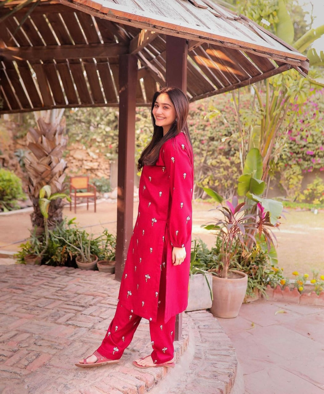 Floral 2PC Summer Embroidered Dress