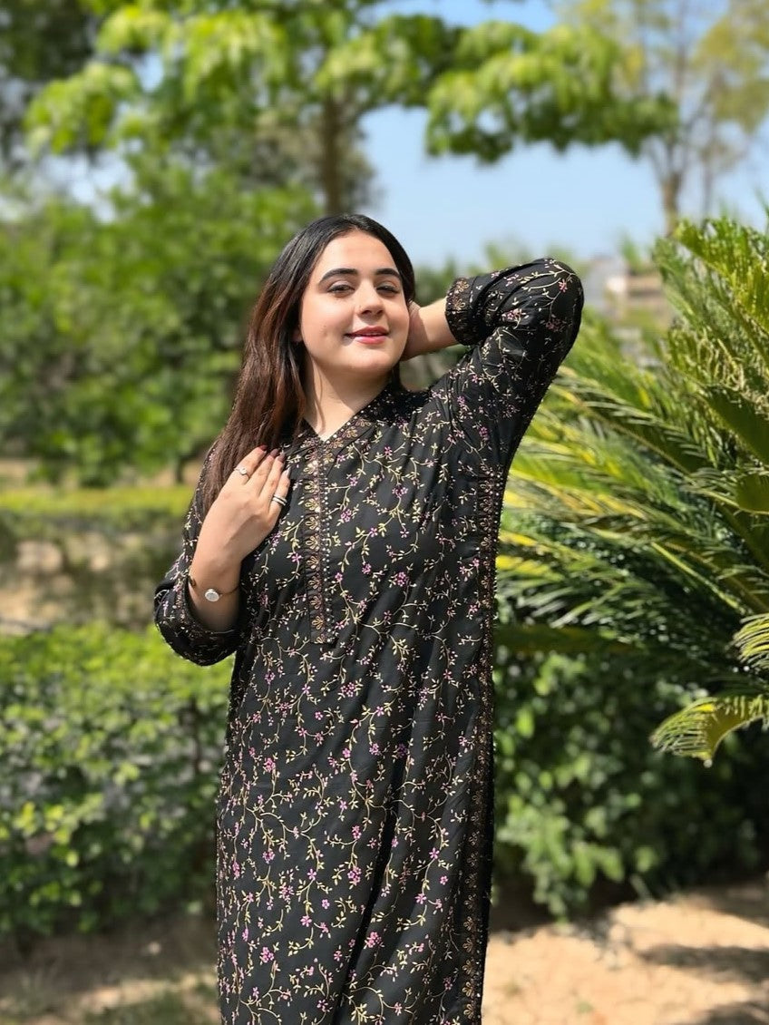 Midnight Blossom 2 Pc– Digital Printed