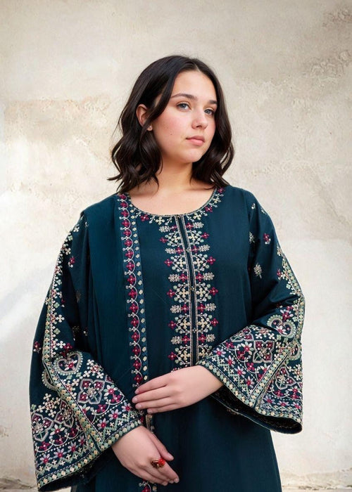 AABAD - 3Pc's Embroidered Dress