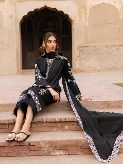 Solid Emb – Luxury Embroidered 3 Pc